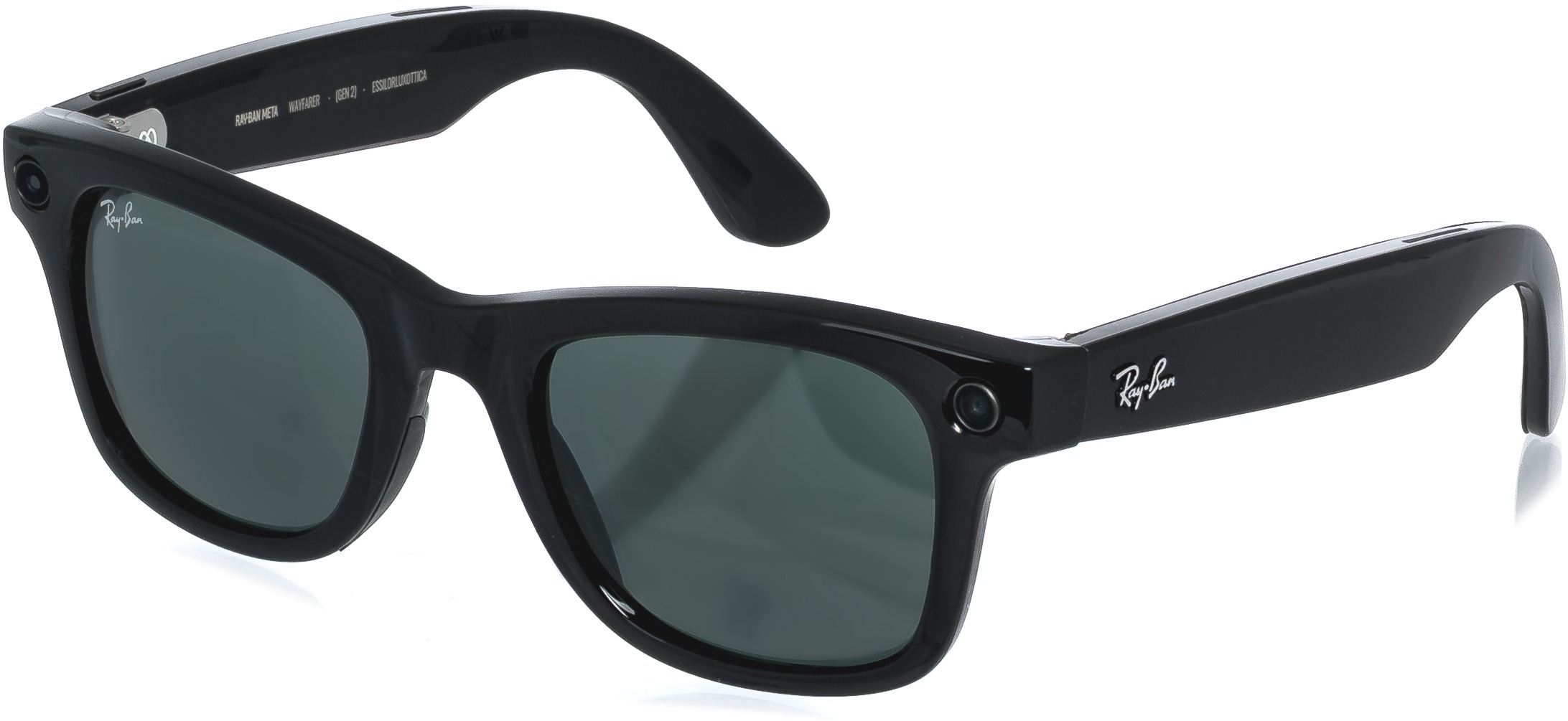 Meta RAY-BAN Meta Wayfarer (Standard) Smart Glasses (Gen 2) - Shiny Black, G15 Green