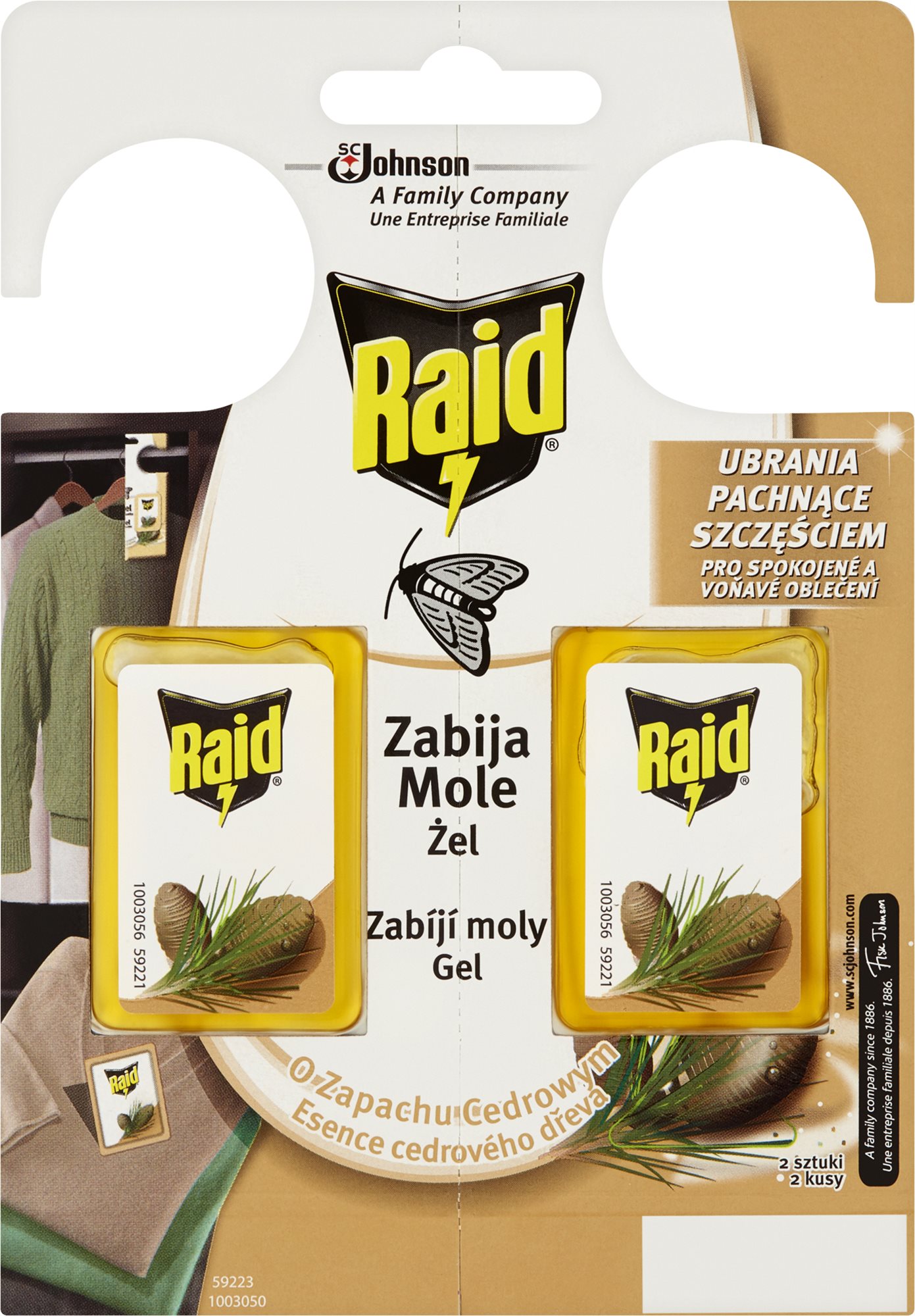 RAID proti molům s vůní cedru 2 ks