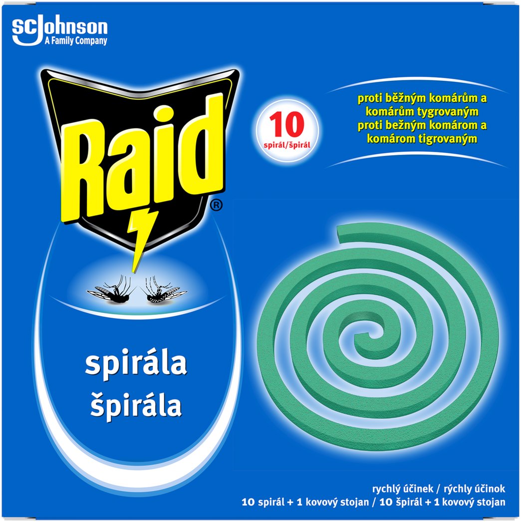RAID Insekticidní spirála proti komárům 10 ks