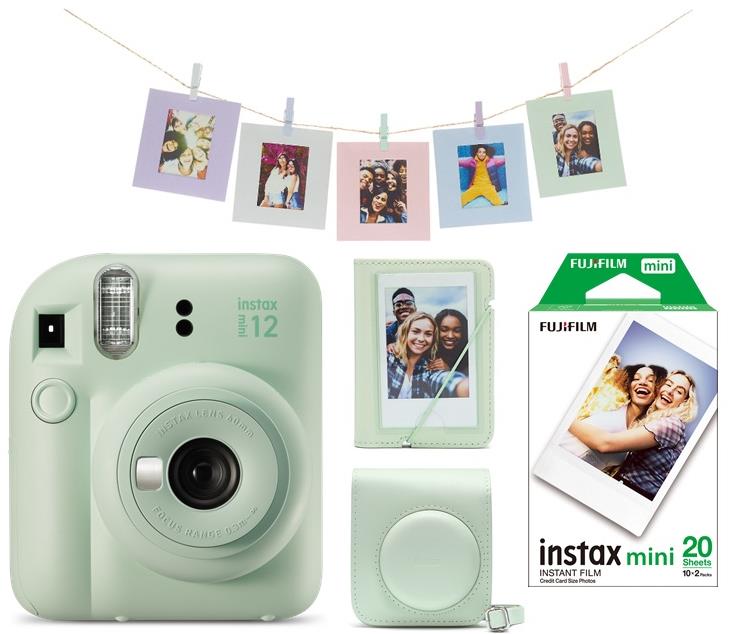 Fujifilm Instax Mini 12 Green + Mini 12 ACC kit + 2x10 film