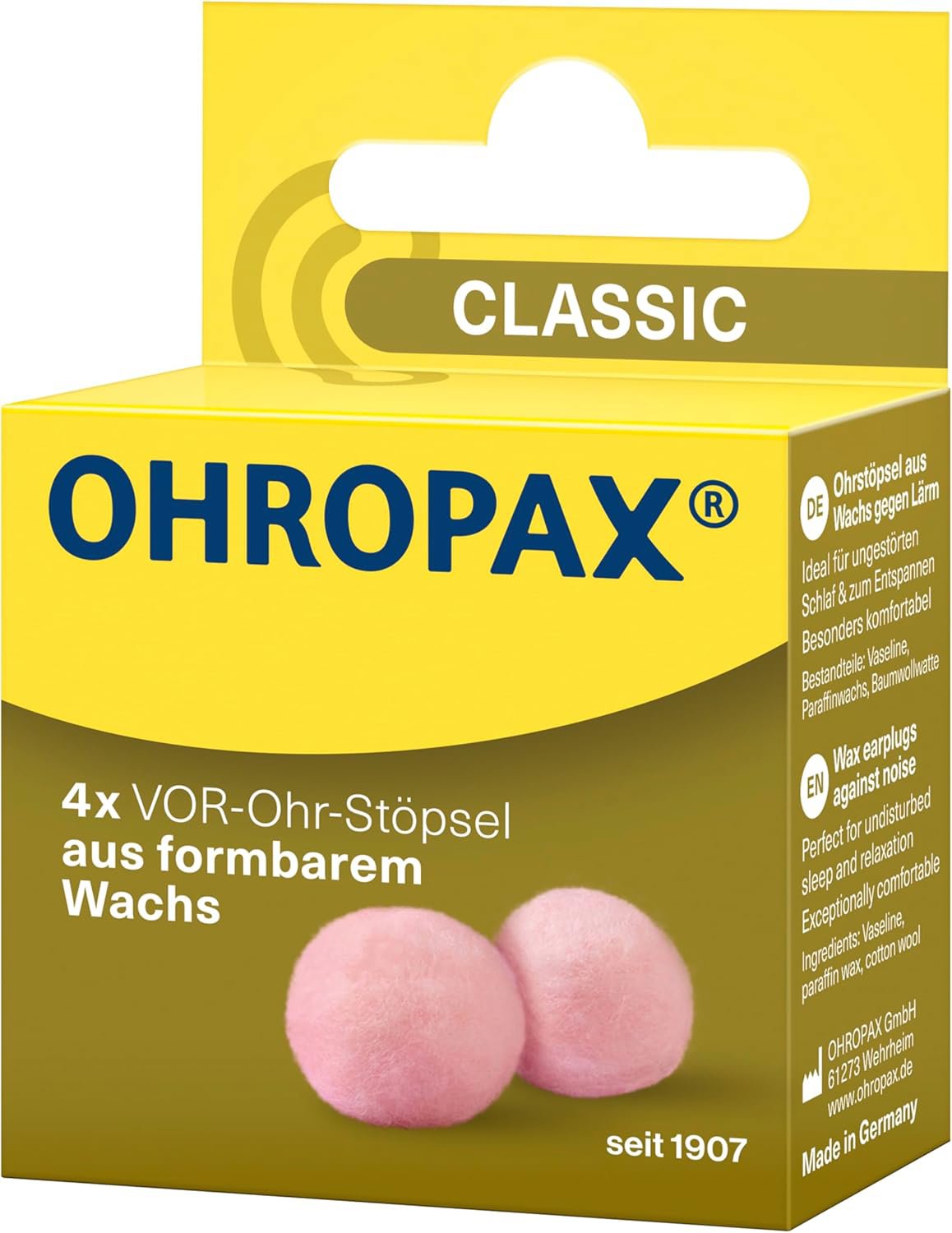 OHROPAX Classic Earplugs 4 pcs