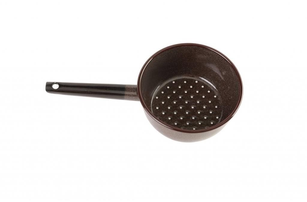 Olymp Smaltovaný s dlouhou rukojetí 16 cm 1,5 l hnědý granit