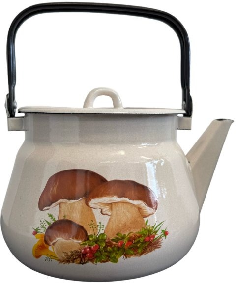 Olymp Smaltovaný čajník s poklicí 18,5 cm 2,5 l houby