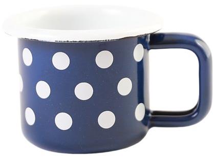 Olymp, Jihočeský plecháček, smaltovaný hrnek 5 cm, 0,1 l, tmavě modrý s bílým lemem 219/13c + PUNTÍK
