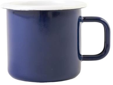 Olymp, Jihočeský plecháček, smaltovaný hrnek 8 cm, 0,4 l, tmavě modrý s bílým lemem 219/13c