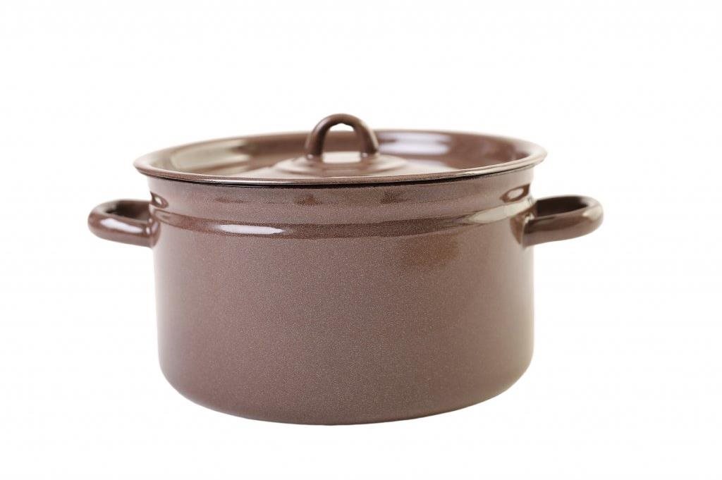Olymp Smalovaný s poklicí 22 cm 4,5 l hnědý granit