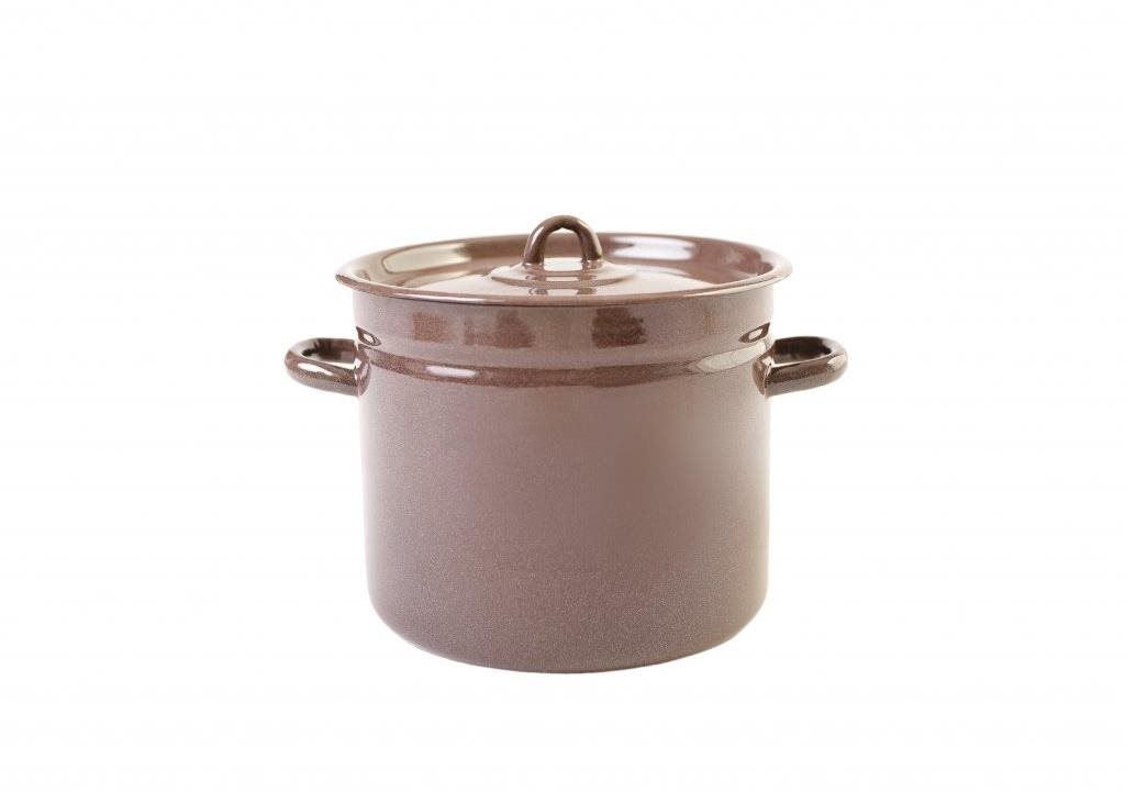 Olymp Smalovaný s poklicí 22 cm 7 l hnědý granit