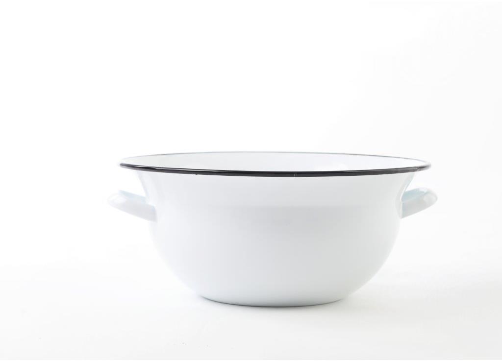 Olymp smaltovaný vajlik/krajáč 38 cm, 10 l, bílý