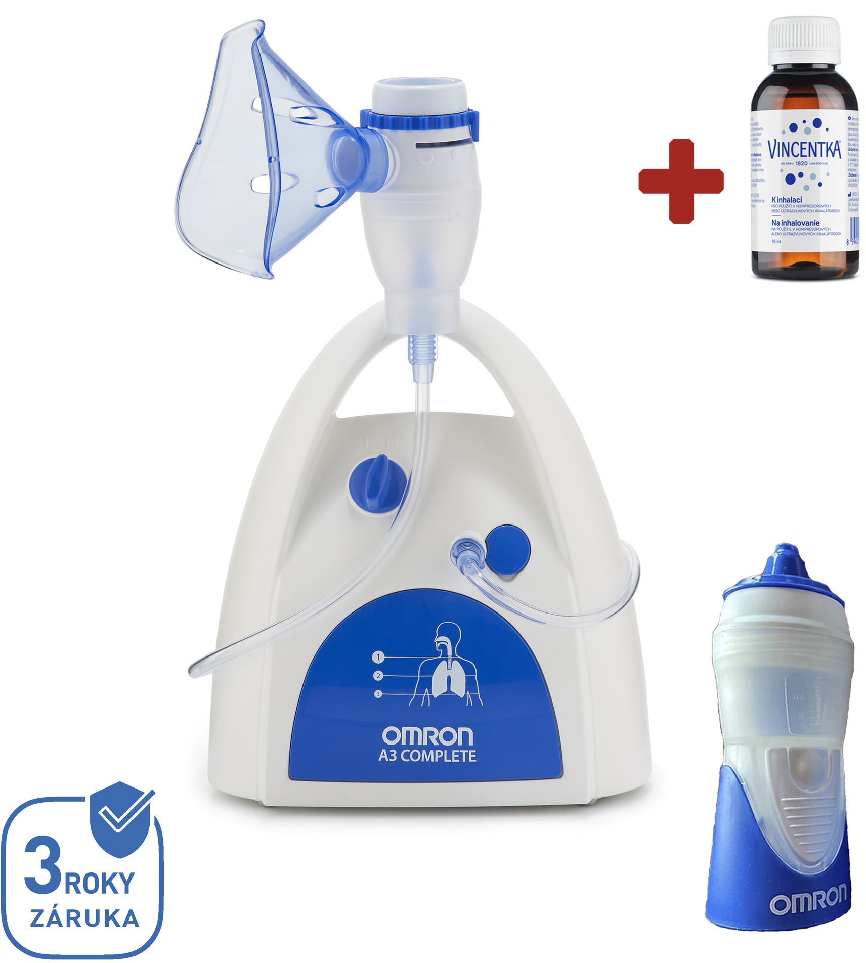 OMRON A3 Complete Inhalátor s nosní sprchou, 3 roky záruka