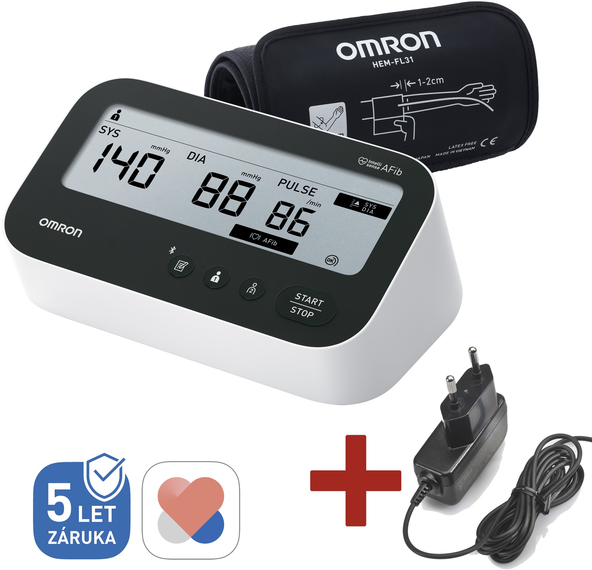 OMRON M4 Connect + Zdroj (Set) + prodloužená záruka na 5 let