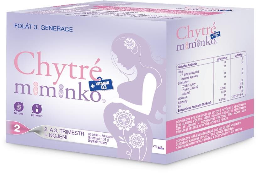 Chytré miminko metylfolát 2 s DHA 60 tablet + 60 kapslí