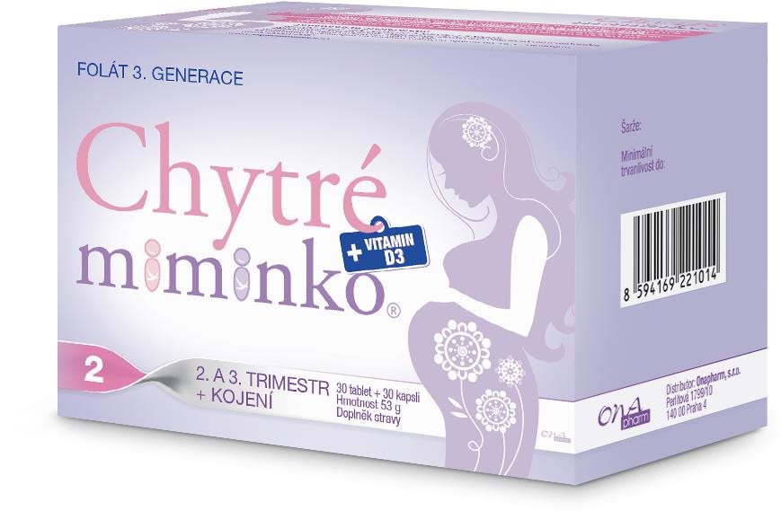 Chytré miminko metylfolát 2 s DHA 30 tablet + 30 kapslí