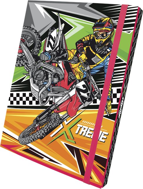 OPTIMUM desky na sešity 3D, A4, Motorcycle extreme