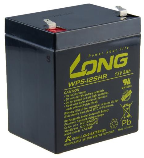 Long 12V 5Ah olověný akumulátor HighRate F1 (WP5-12SHR F1)