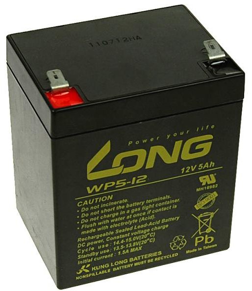 Long 12V 5Ah olověný akumulátor F2 (WP5-12B F2)