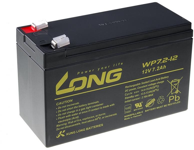 LONG Long 12V 7.2Ah olověný akumulátor F2 (WP7.2-12 F2)