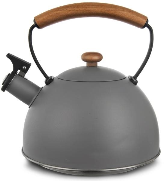 ORION Čajník nerez píšť. WOODEN 2,9 l šedý
