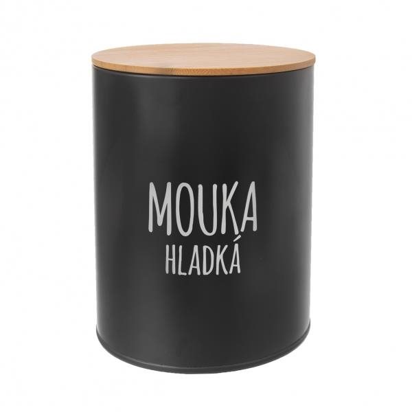 ORION Dóza plech/bambus pr. 13 cm Mouka hladká BLACK