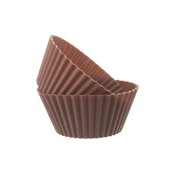 ORION Formička silikon košíček Muffiny 6 ks hnědá