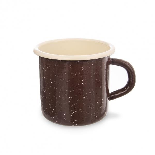 ORION Hrnek smalt BROWN 8 cm