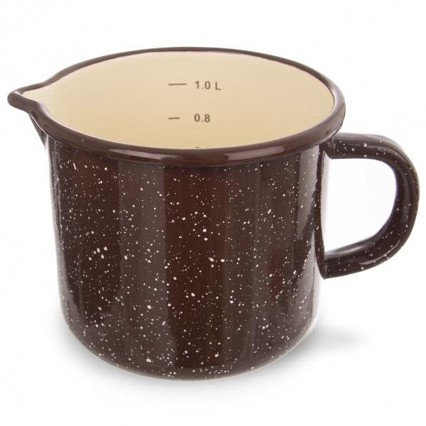 ORION Hrnek smalt BROWN 12 cm výlevka