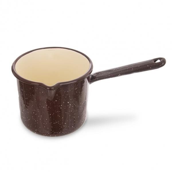 ORION Hrnek smalt BROWN 12 cm rukojeť