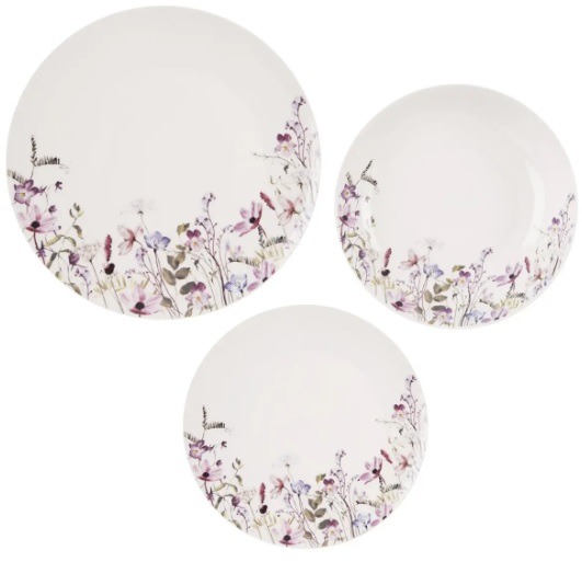 ORION Sada jídelní LOUKA kulatá 18 ks porcelán