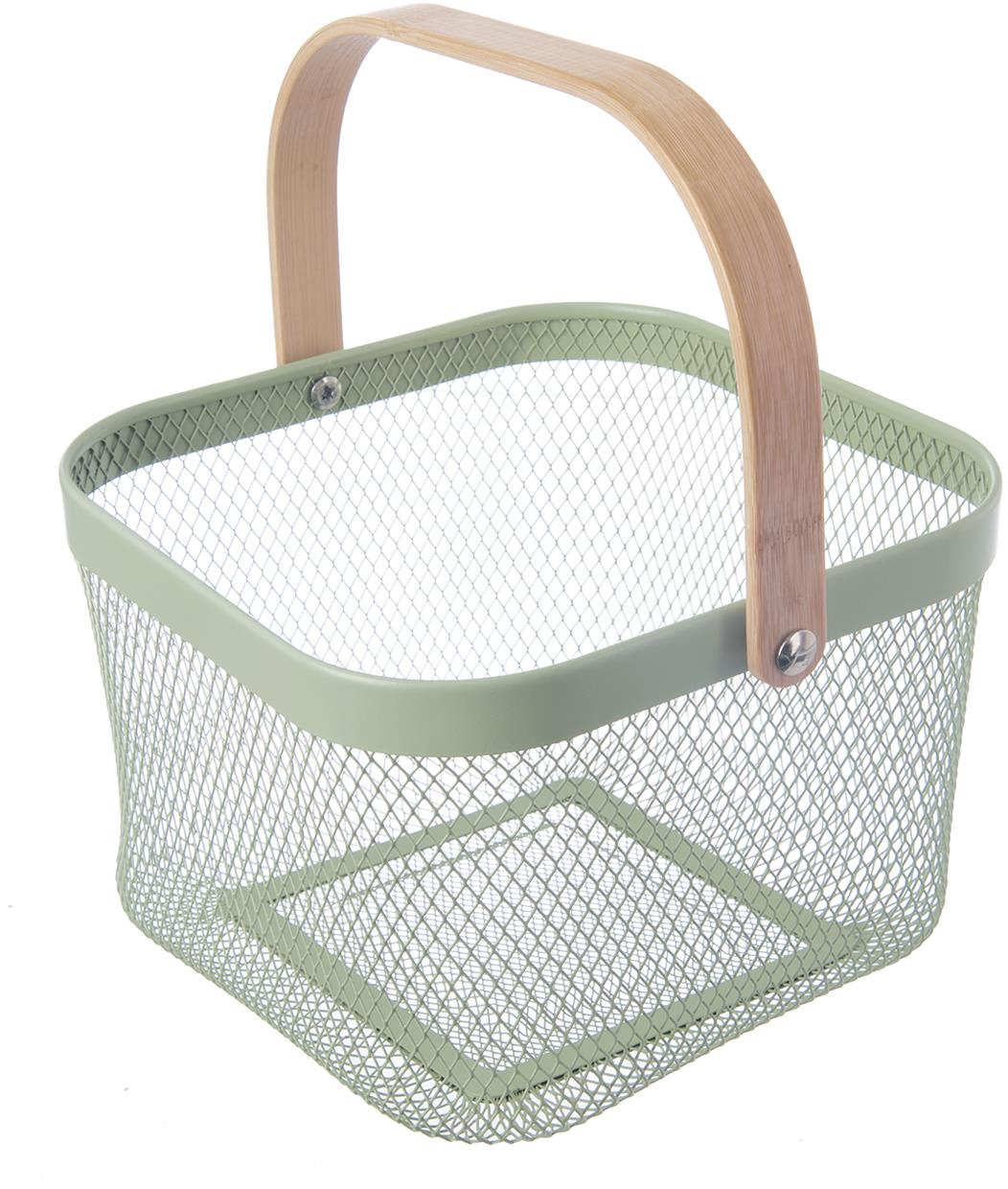 ORION Košík kov/bambus GREENISH 27 × 24,5 × 16,5 cm