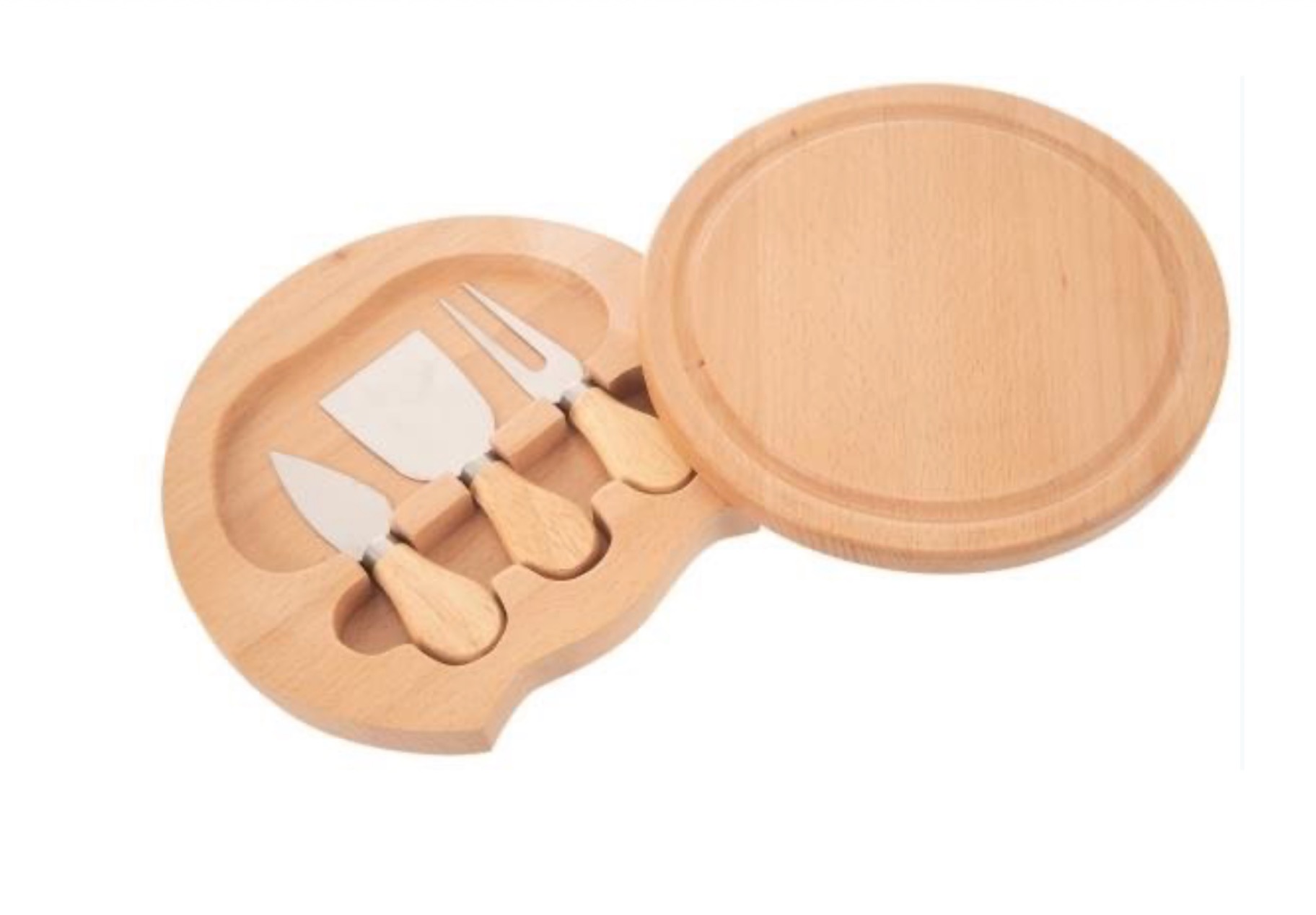 ORION Prkénko dřevo pr.21,5cm+kráječe na sýr nerez/dřevo