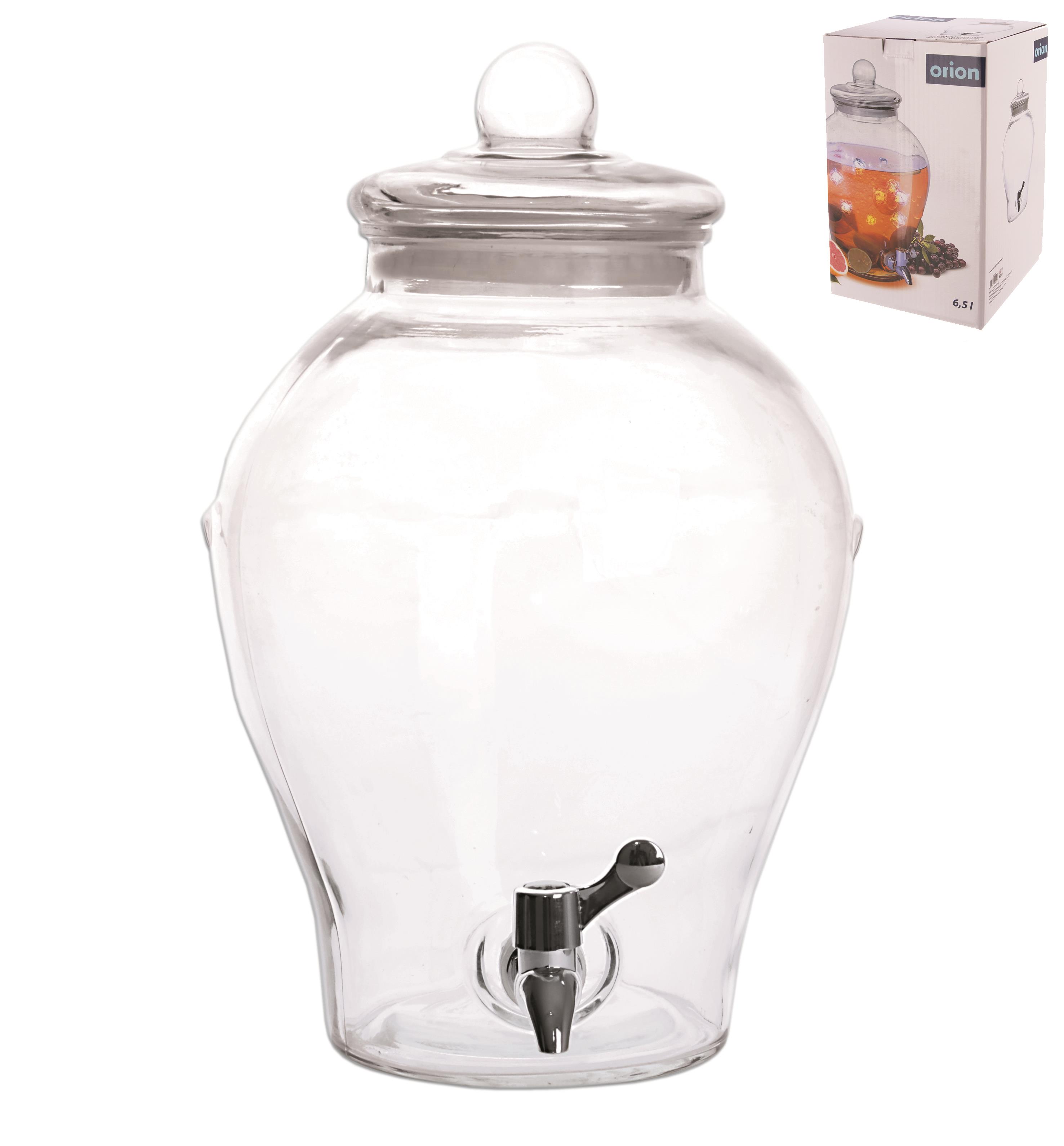 ORION Láhev sklo+kohoutek APPLE 6,5 l