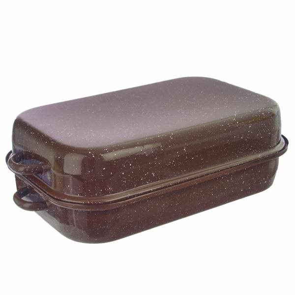 ORION Pekáč smalt BROWN 46x27,5x14 cm víko