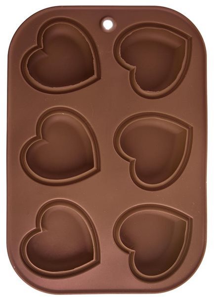 ORION Forma silikon MUFFINY SRDCE 6 hnědá