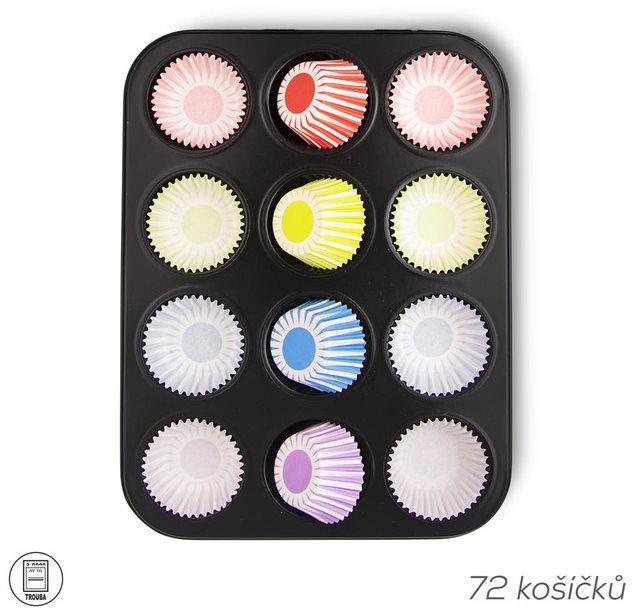 ORION Forma kov MUFFINY 12+košík cuk. papír 72 ks