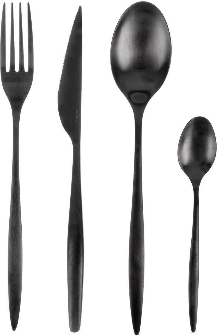 ORION Příbory Matt black 24 ks, nerez