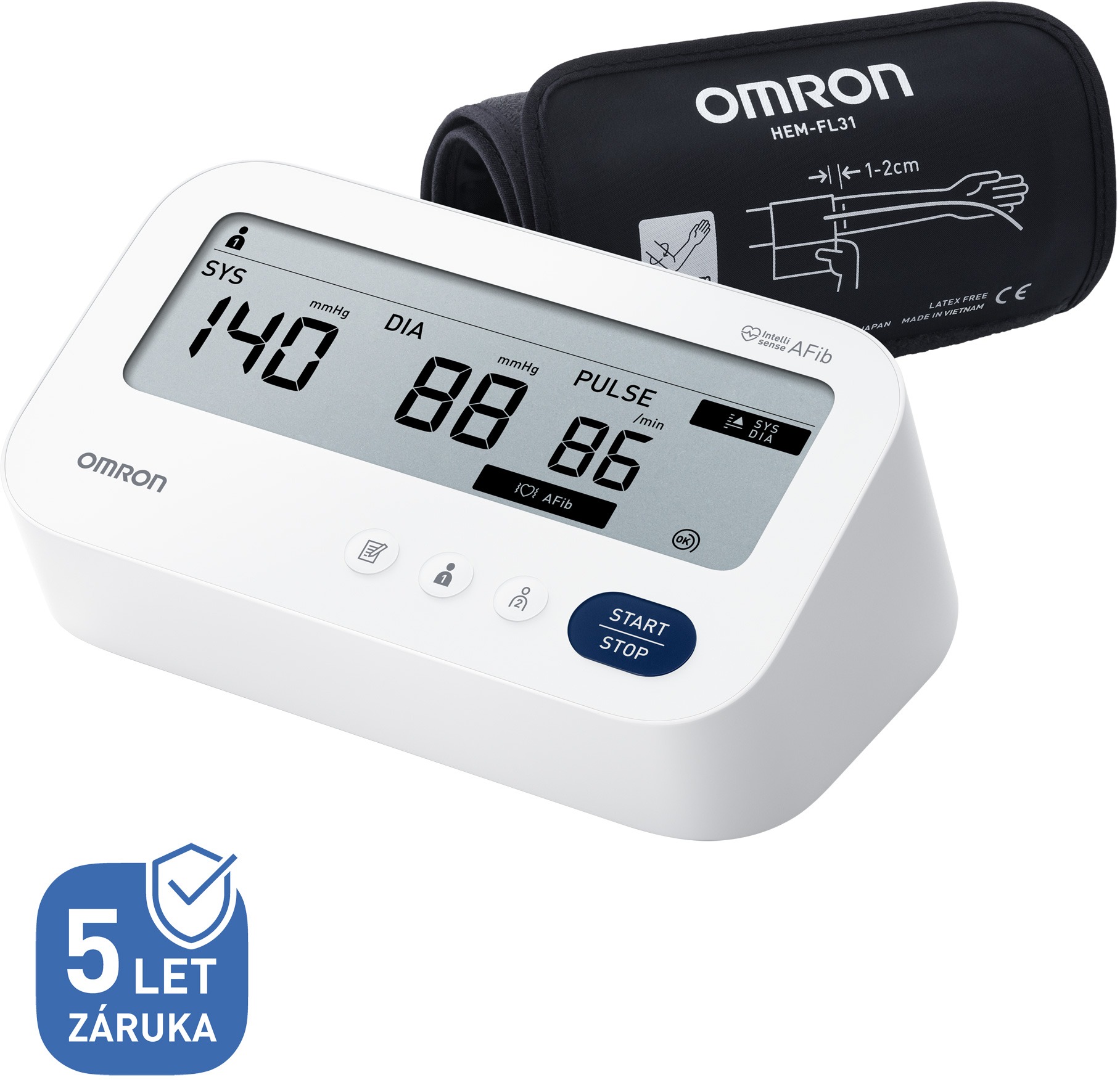OMRON M3 Comfort AFib + prodloužená záruka na 5 let