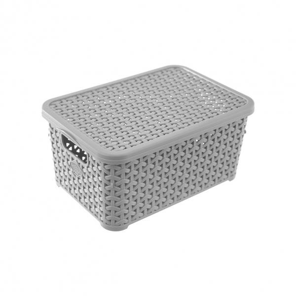 ORION Plastový box s víkem RATAN 6 l šedý