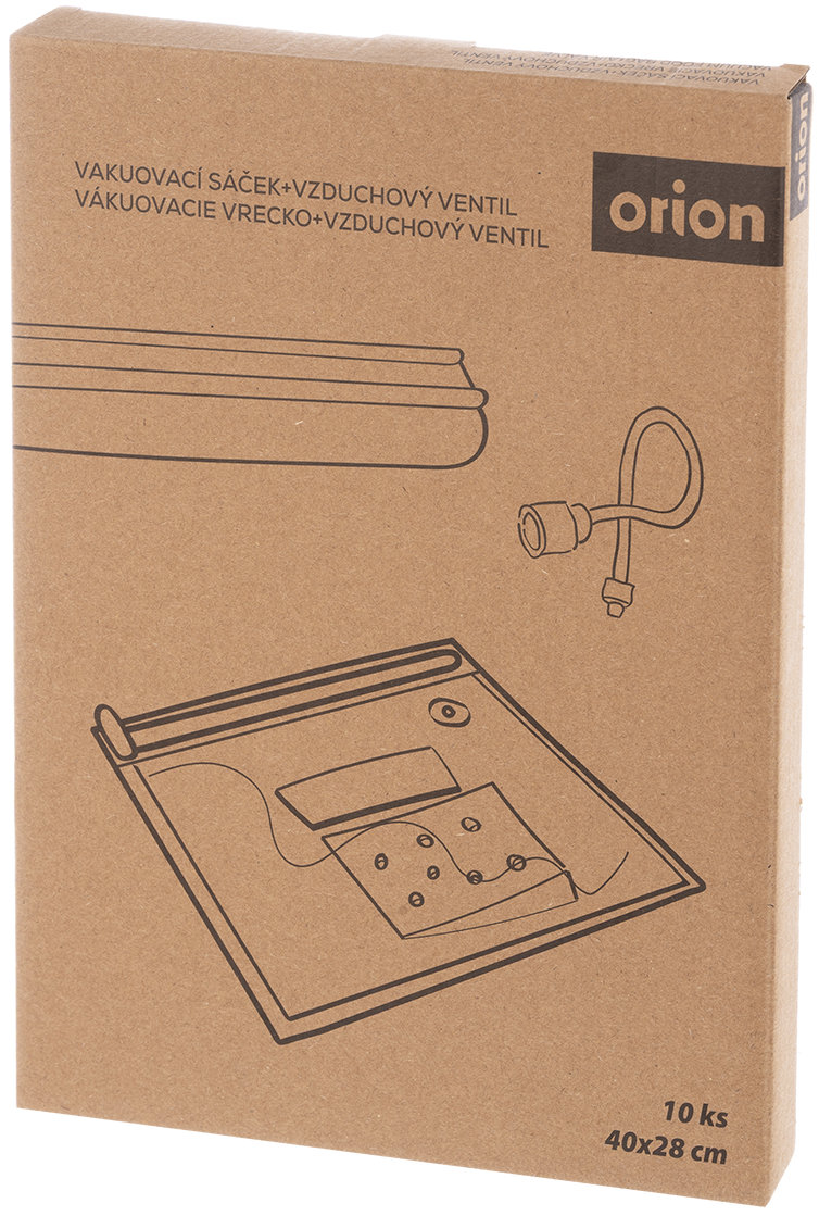 ORION Sáčky do vakuovačky potravin 10 ks 40 × 28 cm nylon + Vzduchový ventil