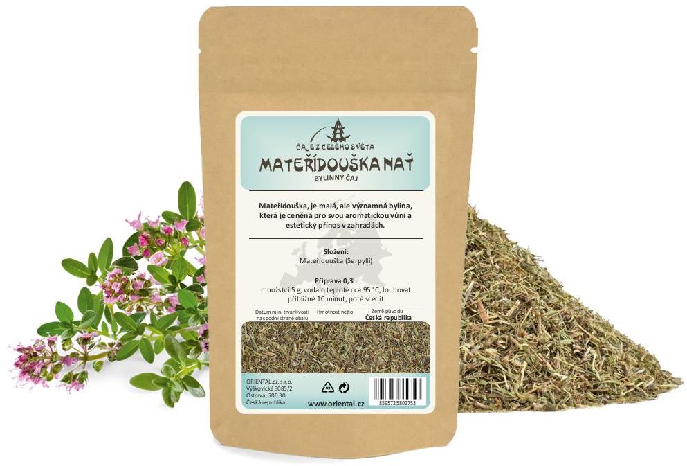 ORIENTAL Bylinný čaj Mateřídouška nať - řez (Serpylli) - 200 g