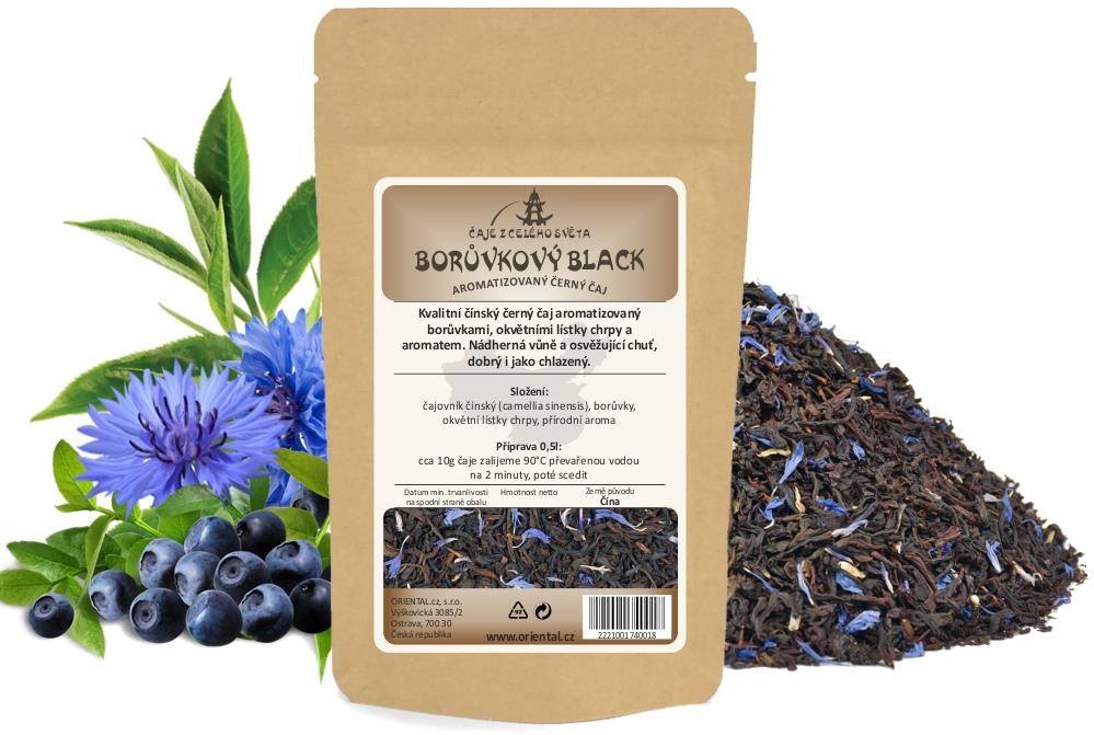 Černý aromatizovaný čaj Borůvkový Black - 200 g