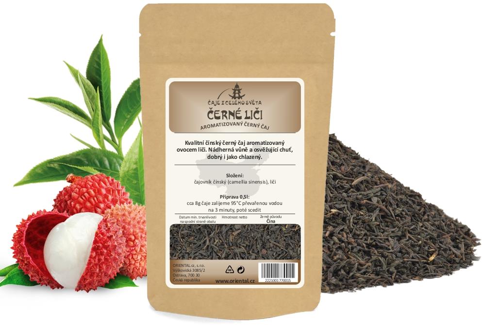 Černý aromatizovaný čaj Černé liči - 200 g