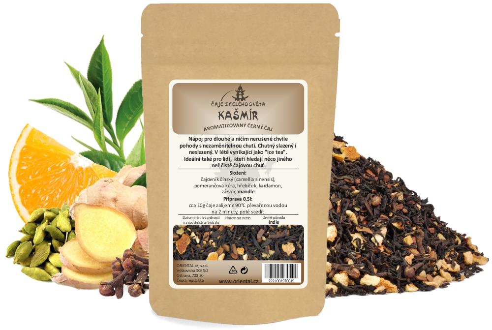 Černý aromatizovaný čaj Kašmír - 1 kg