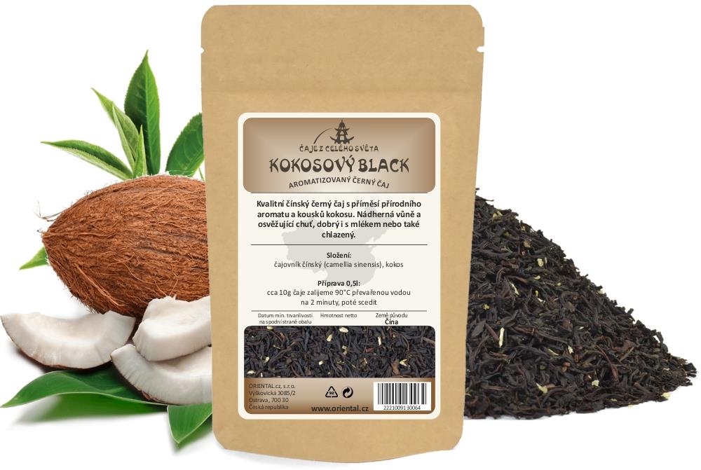 Černý aromatizovaný čaj Kokosový Black - 1 kg