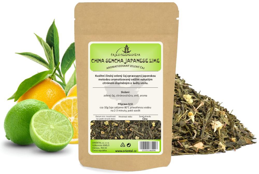 Zelený aromatizovaný čaj China Sencha Japanese Lime - 50 g
