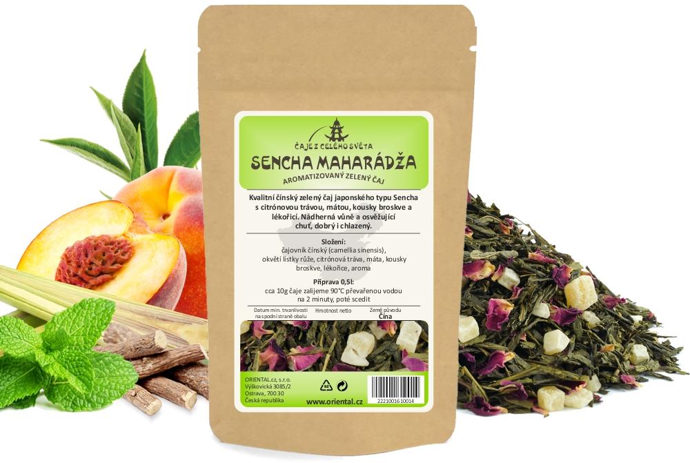 Zelený aromatizovaný čaj Sencha Maharádža of Radžastan - 50 g