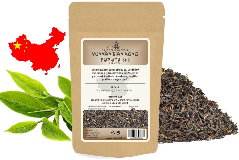 ORIENTAL černý čaj China Yunnan Dian Hong FOP std. 6112, 200 g
