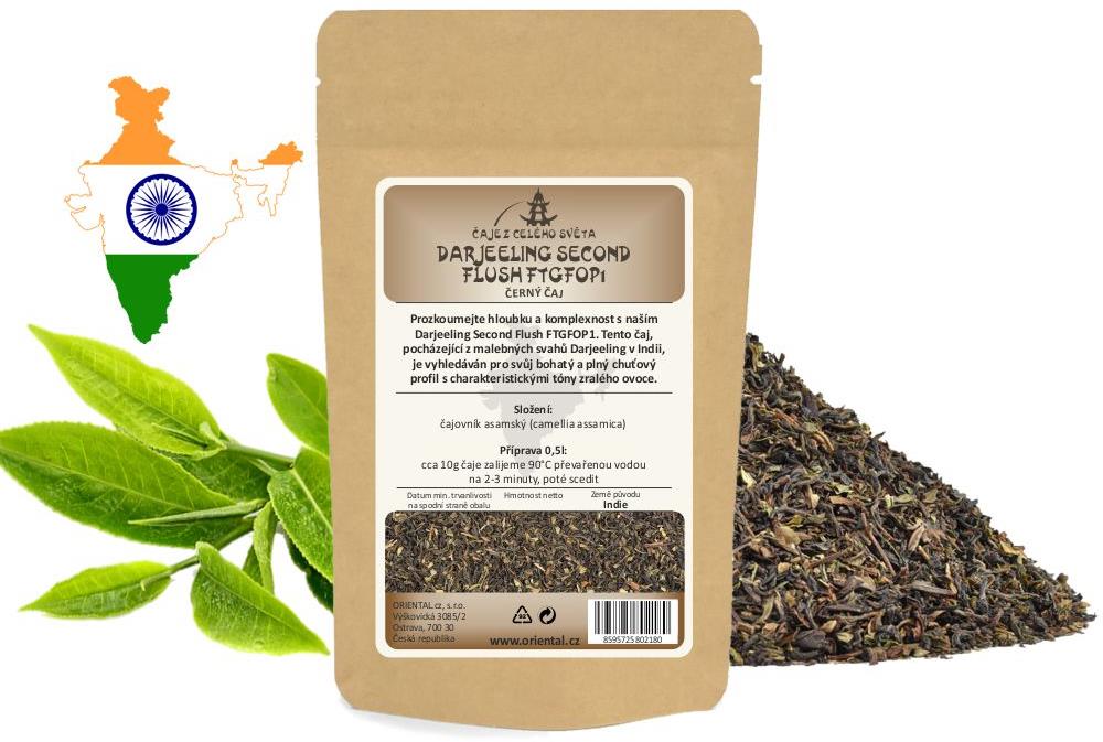 ORIENTAL černý čaj India Darjeeling Second Flush FTGFOP1, 200 g