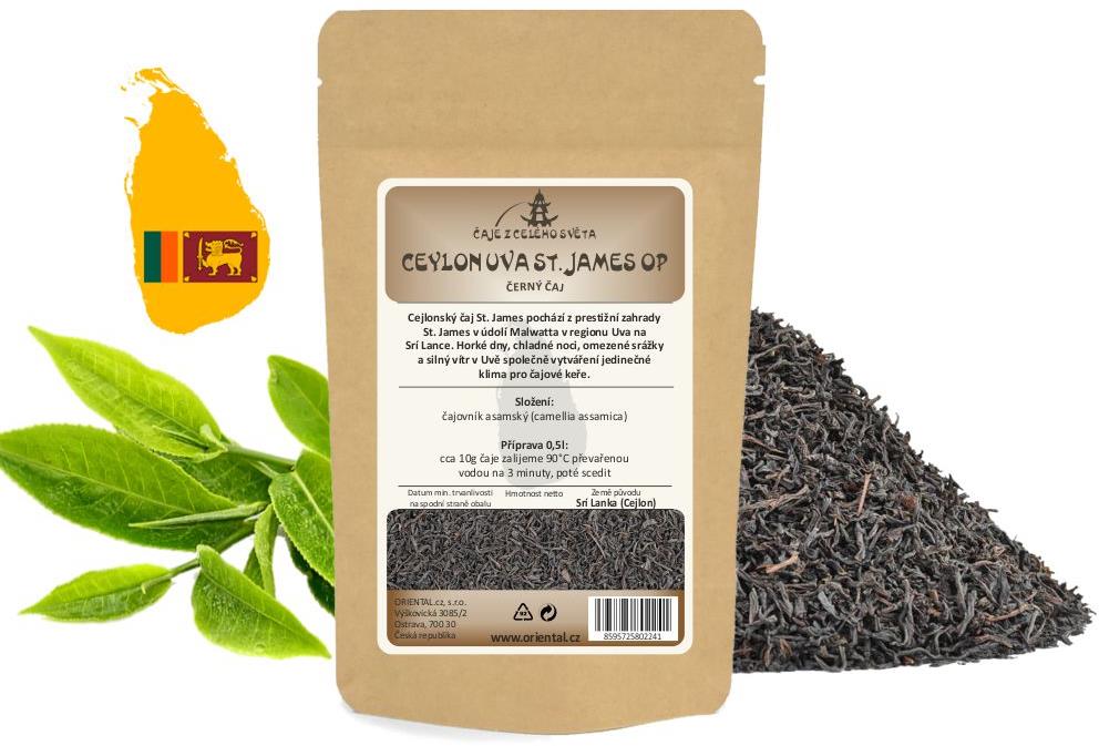 ORIENTAL černý čaj Ceylon Uva St. James OP, 200 g