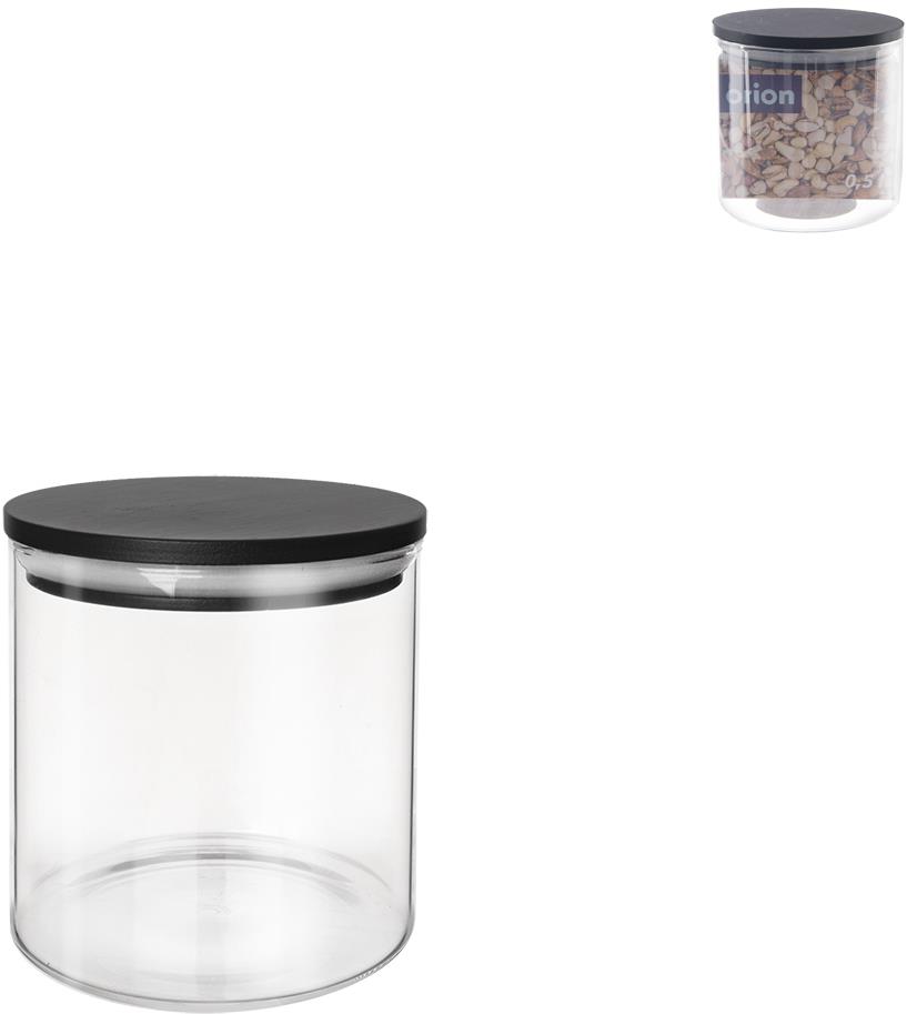 ORION Dóza 0,5 l kulatá borosilikátové sklo/bambus