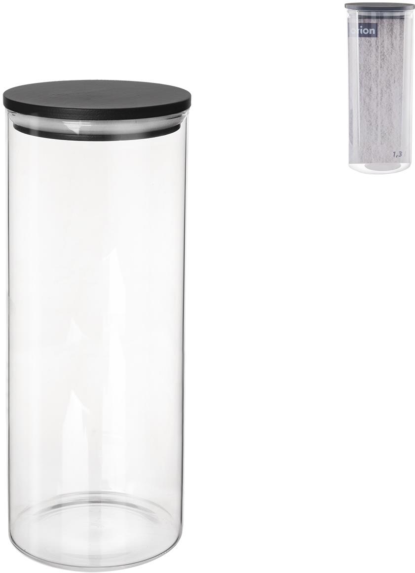 ORION Dóza 1,3 l kulatá borosilikátové sklo/bambus