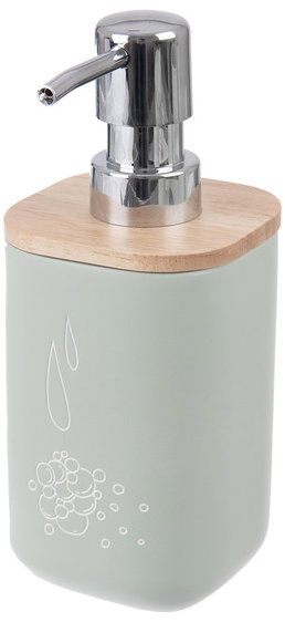 ORION Dávkovač mýdla polyresin/gumovníkové dřevo 350 ml Greenish
